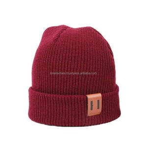 New Wholesale Unisex Winter Knitted <b>Beanie</b> for Adults 100% <b>Wool</b> Warm <b>Beanie</b> <b>Hat</b> with Custom - Product Image 5