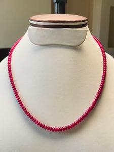 Natural Red <b>Ruby</b> <b>Necklace</b> Non-Heated Non-Treated 65.98 CTS 3-4mm 18 Inch Premium Quality Gemstone Jewelry Piece IGI Certified - Product Image 1