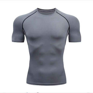 T-shirts de jogging, vêtements de course à séchage rapide, vêtements de sport, vêtements de course, t-shirt de compression pour homme, vêtements de fitness, vêtements d'entraînement ajustés - Product Image 3