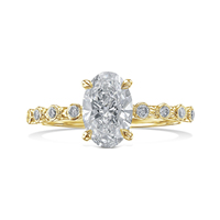 Bague personnalisée en or massif 14K 18K avec diamant ovale de laboratoire certifié IGI CVD HPHT, bijoux fins pour femmes et hommes