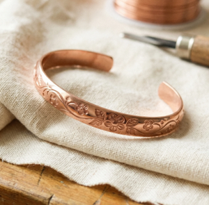 Wholesale Solid Pure Copper Sacred Lotus <b>Engraved</b> Cuff Bracelet Unisex Adjustable Open <b>Bangle</b> Traditional Ayurvedic - Product Image 6