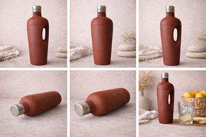 Botella de Agua de Barro Terracota Ecológica y Duradera Yuchen con Asa, Capacidad de 1000 ml, Diseño Moderno, Sostenible para el Hogar y la Cocina - Product Image 6