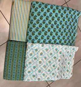 <b>Summer</b> Lightweight Woven Hand Block Printed Quick-Dry Cotton Voile Fabric for Boys' Shirts Suits Dresses Bags Curtains Lingerie - Product Image 1