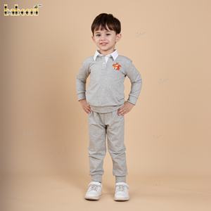 Ropa Infantil al por Mayor: Suéter de Punto de Doble Hilo para Niños, 100% Algodón, Certificado OEKO-TEX, Ignífugo, con Bordado Smocked - Product Image 2