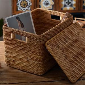 Hot Selling Hand Weaved Eco-Friendly Washable <b>Plastic</b> Rattan Multifunction Rectangle Cutlery <b>Basket</b> for Knife and Fork 2026 - Product Image 4
