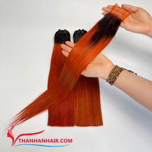 Extensions de cheveux en mèches lisses, couleur ombrée, 100% cheveux fabriqués au Vietnam, haute qualité - Product Image 1