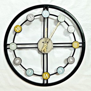 Modern Iron Round <b>Digital</b> Mechanical Waterproof Easy-to-Read Single Face Antique Style Hanging Wall <b>Clock</b> for Living Room Decor - Product Image 4