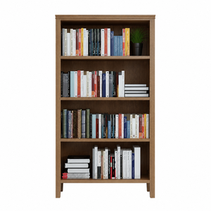 Modern Transitional Teak <b>Wood</b> Bookshelf Doorless Book Storage Organizer Rack for Hotel Project - Product Image 1