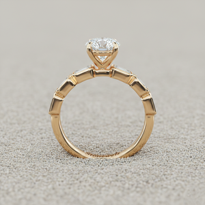 แหวนหมั้นประดับเพชรเม็ดเล็กๆ รอบวง ทองคำแท้ |   เพชรที่ได้รับการรับรองจากการเพาะเลี้ยงในห้องปฏิบัติการ |   โรสโกลด์ชุบหรูหรา - Product Image 3