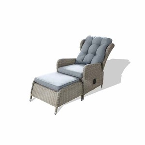 Sillón de Ratán Contemporáneo para Exteriores con Cojines Grises, Muebles de Jardín Resistentes a la Intemperie para 1 Persona - Product Image 2