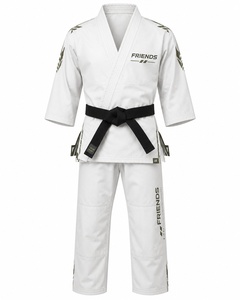 BJJ Kimono <b>White</b> Cotton Adult Unisex Judo Gi Black Belt Olive Accents Regular Fit Eco-Friendly Lightweight Breathable for - Product Image 4