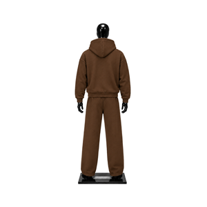 Brown Zip Up Hoodie Tracksuit Set <b>Mens</b> Oversized Streetwear Jogger <b>Pants</b> Casual Sportswear Gym Workout <b>Lounge</b> Wear Matching Outf - Product Image 2
