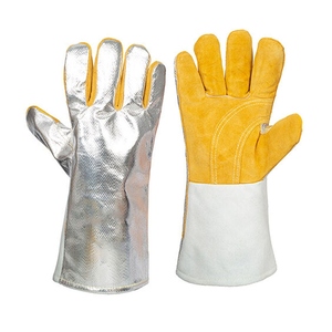 Guantes de Soldadura de Cuero Reforzado con Aluminio, Resistentes a la Abrasión, de Uso General, con Puño de Seguridad para Horno - Product Image 1