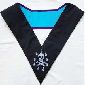 Collier de Maître de Culte G Rite de Memphis-Misraim Écologique Personnalisé Brodé à la Main avec Franges en Fil d'Or 224 Rayons de Laurier - Product Image 6