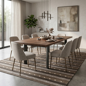 Tapis DECORDEC en laine marron moka, écologique, antidérapant, à tissage plat, motif diamant fait main, pour salon et intérieurs d'hôtels - Product Image 3