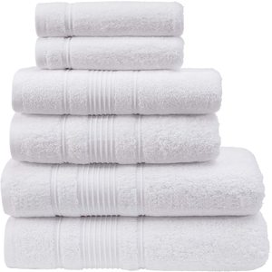 Juego de Toallas de Algodón Blanco Rectangulares de Color Sólido, Teñidas, Suaves al Tacto, para Uso Doméstico - Product Image 1