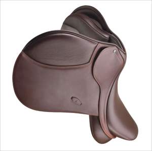 Ensemble de selle de cheval en cuir de qualité supérieure à assise profonde pour animaux de grande taille, pour l'équitation sur sentier et à la ferme, ajustement sécurisé, ensemble complet incluant la sangle de selle et les étriers - Product Image 4