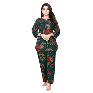 Conjunto de ropa de dormir estampada para mujer, conjunto de dos piezas (parte superior e inferior) - Product Image 1