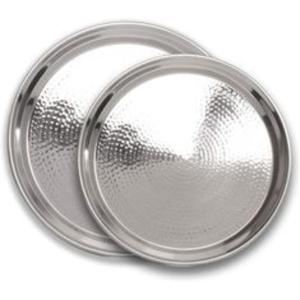 Plateau de service artistique en métal doré, vaisselle décorative faite à la main pour la restauration de luxe, cuisine, restaurant, hôtel, hôtellerie - Product Image 5