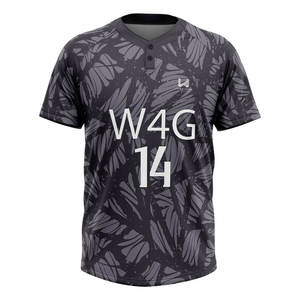 Maillot de baseball personnalisé, uniforme d'équipe personnalisé, impression intégrale, noir, grande taille, respirant, séchage rapide, toutes saisons - Product Image 2