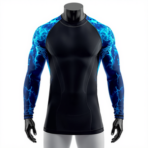 Camiseta de Manga Larga con Estampado Tribal para Hombre, Camiseta de Natación para Playa, Top de Surf - Product Image 4