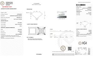 Bague de mariage en diamant cultivé en laboratoire CVD, taille PRINCESS, 1,00 carat, couleur bleu vif fantaisie, clarté VVS2, certifiée IGI - Product Image 2