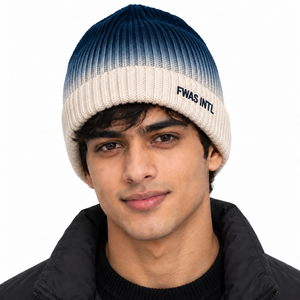 Bonnets en tricot dégradé de haute qualité avec logo brodé, casquette unisexe à revers côtelé, couvre-chef streetwear d'hiver, fournisseur B2B en gros USA - Product Image 1