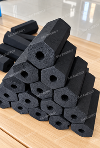 Charbon de coco en briquettes hexagonales Cocotronics Energy Machine-Made, noir, longue durée de combustion, sans étincelles, pour barbecue - Product Image 2