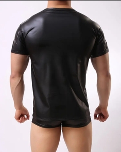 เสื้อเชิ้ตหนัง PU วินเทจสำหรับผู้ชาย แขนยาว ติดกระดุม สไตล์เรโทร แฟชั่นสตรีทแวร์ลำลอง เสื้อคลุมหนังนิ่ม ใส่ได้ทุกวัน ทันสมัย - Product Image 5