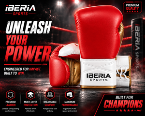 IBERIA Guantes de Boxeo Premium Personalizados al por Mayor para Entrenamiento, Sparring y Saco de Boxeo con Cierre de Gancho y Bucle OEM - Product Image 6