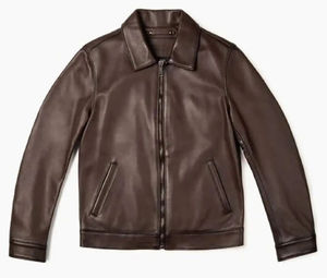 <b>Plush</b> Leather Jacket Men's European Jacket Youth Motorwear Color Matching <b>Large</b> New Fashion Leather Clothes - Product Image 1