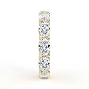 Architectural Oval Diamond Bridal Set Chevron Tiara Curved Band Yellow Gold Lab Grown IGI Certified Multi Piece High <b>Ring</b> - Product Image 5
