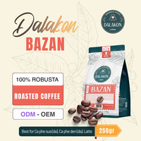 Café moulu torréfié à la française DALAKON de qualité supérieure, mélange Liberica, goût amer, caféiné, sachet de 0,25 kg, humidité 5%, Vietnam