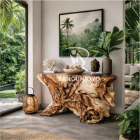 Table console moderne en bois massif de haute qualité avec des sculptures élégantes, couleur stable et facile à nettoyer, idéale pour le salon, la villa, l'hôtel