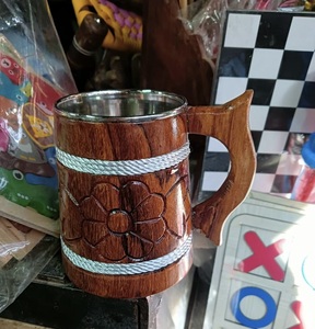 Eco-Friendly Polished Wooden Viking <b>Mug</b> with Hand Carved Engraving and Animal Design-Valentine's Day & Halloween Gift - Product Image 3