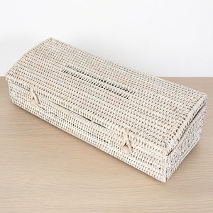 Hight Quality <b>Tea</b> <b>Box</b> 100% Natural Rattan Wicker <b>Tea</b> Caddy Luxury Bag for Home Decoration OEM Accepted - Product Image 4