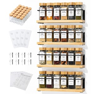 Bamboo Spice <b>Rack</b> Organizer 4-Tier Wall Mount <b>Kitchen</b> <b>Storage</b> Wholesale - Product Image 1