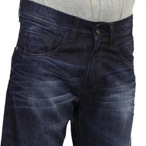Jean en denim coupe droite pour homme, personnalisable, 100 % haute qualité, style décontracté uni, respirant, pour l'hiver et l'été, délavage clair/moyen - Product Image 4