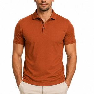 Hot Sale Rust <b>Orange</b> <b>Polo</b> Shirt Premium Finish Soft Breathable Fabric Comfortable Short Sleeve Daily Casual Wear - Product Image 1