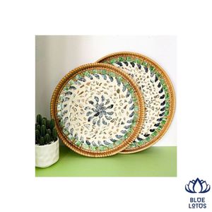 Bandeja de Mosaico de Ratán Sostenible de Alta Calidad, Cesta de Servir Tejida a Mano, Decoración Decorativa para Mesa, para Exportación - Product Image 4