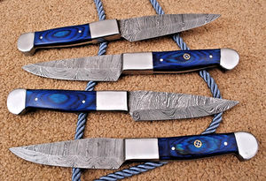 Cuchillo de carne de Damasco hecho a mano de alta calidad con mango de madera, cuchillo de chef afilado para cocina con funda de cuero. - Product Image 3