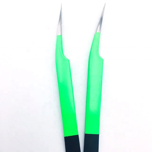 Pinzas de Precisión para Pestañas DANTRIC IMPLANTS T-005, Profesionales, de Acero Inoxidable, Color Rosa Intenso, con Punta de Fibra y Agarre de Diamante, Venta al Por Mayor - Product Image 2