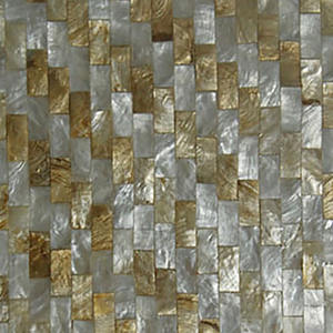 Artisanat de mosaïque en coquillages à partir de tuiles Capis, bijoux en coquillages, motif rectangulaire, taille carrée 30x30cm - Product Image 2