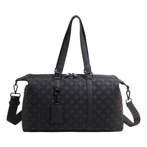 Sac à bandoulière en cuir véritable noir, texture litchi, design minimaliste, ouverture supérieure, deux sangles, longueur 50-65 cm, toutes saisons, usage quotidien - Product Image 1
