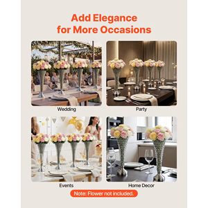 4 Vases Cylindriques en Cristal Faciles à Installer, 20 Pouces de Haut, pour Banquets, Centres de Table de Mariage et Décorations de Table - Product Image 5