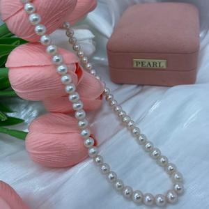 Collar de Perlas Cultivadas de Agua Dulce Naturales, Clásico y Versátil, de 6-7 mm, Cadena de Cuentas con Fuerte Brillo para el Día de la Madre - Product Image 1