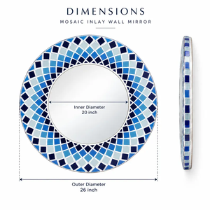 Miroir rond en os incrusté fait main, design unique, miroir mural - Product Image 3