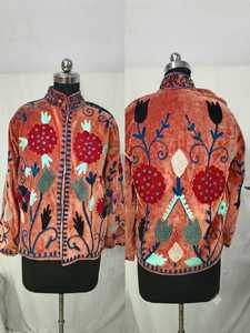 Handmade Suzani Jacket Vintage Embroidered <b>Women</b> Jacket Indian Suzani Embroidery <b>Coat</b> Boho Tribal Jacket Hand Embroidered Ethnic - Product Image 5