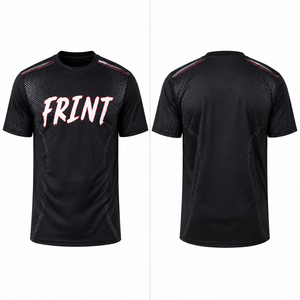 Camiseta Deportiva Ajustada de Manga Corta con Cuello Redondo para Hombre, 100% Poliéster, Personalizada, con Logotipo Frontal Sublimado, 140g OEM - Product Image 4