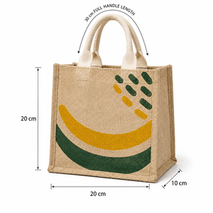 Sac de courses en jute naturel laminé avec logo personnalisé 20x20x10 cm, réutilisable, vente en gros, fabricant OEM, marque privée - Product Image 6